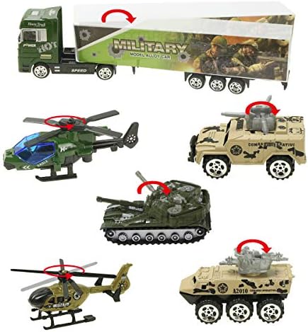 jenilily Military Truck Army Models Car Toys Alloy Vehicle Tank Jeep Battle Toy Cars For Kids Toddlers Boys 3 4 5 Years Old
