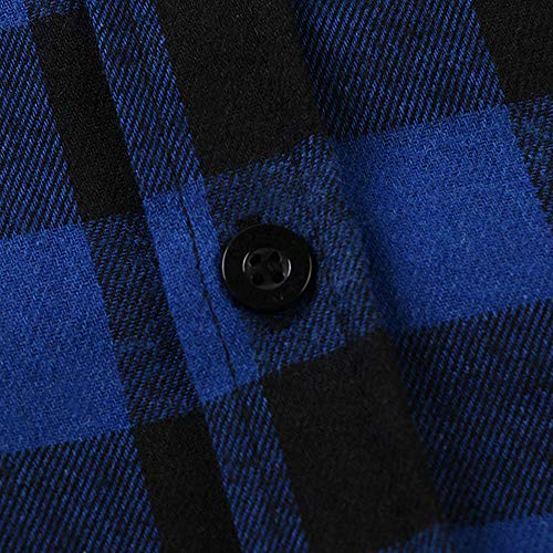 Image of OCHENTA Men's & Boys' Long Sleeve Button Down Plaid Flannel Shirt