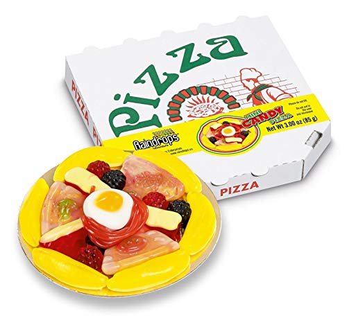 Raindrops Gummy Candy Pizza - 4.5â€ Mini Pizza with 18 Pieces of Candy Per Box - Yummy Toppings Made from Gummy Bears, Gummy Fruits, Licorice Ropes and More - Fun and Unique Candy Gifts (1 Pizza)