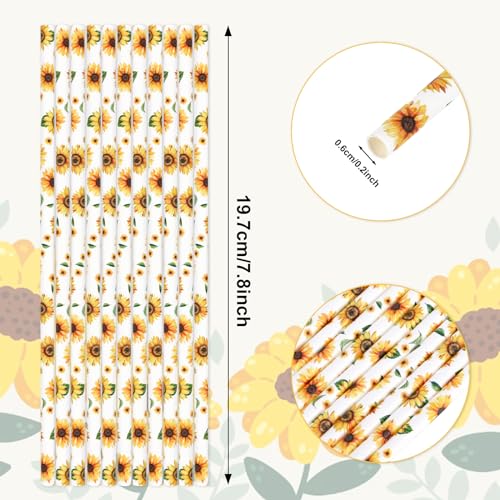 200 Pitillos de Papel con Girasol 7.8 in miniatura 2