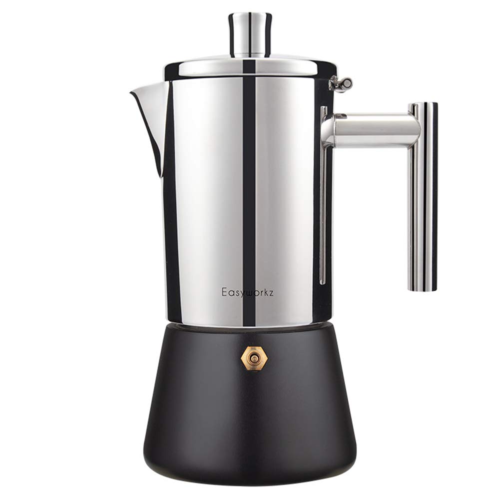 SOVORM Cafetera Italiana Moka Pot, 300ml Cafetera Espresso Moka Estufa, Cafetera Clásica De Acero Inoxidable, Adecuada Para Placa De Inducción (300ml) (300ml) The New