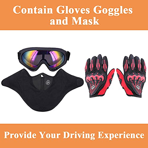 Oumurs Adult Dirt Bike Helmet Atv Helmet With Goggles Gloves & Mask Adjustable Sun Visor Dot/Fmvss-218 Motorcycle Adult Atv Helmet Off-Road Motocross Downhill Moped Mx Bmx For Unisex-Adult-Black, Xl #TOP2