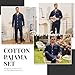 U2SKIIN Mens Cotton Pajama Set, Soft Long Sleeve Pajamas for men Lightweight Button Up Sleepwear Lounge Pjs Set with Pockets(Navy,L)