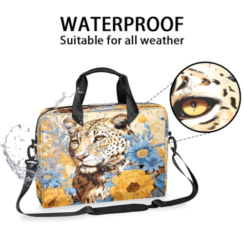 Maletín para laptop 15.6-16 pulgadas con diseño floral y leopardo miniatura 3