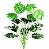 【MATERIAL】 Las plantas artificiales para exteriores están hechas de material plástico resistente a los rayos UV de alta calidad, colores más realistas, vibrantes, ecológicos y sin complicaciones, sin necesidad de mantenerlas o cuidarlas, que se pueden lavar con agua y nunca se desvanecen. Agregue altura y plenitud a su centro de mesa de decoración y arreglos florales con estas hojas de monstera falsas que harán el decorar perfecto.