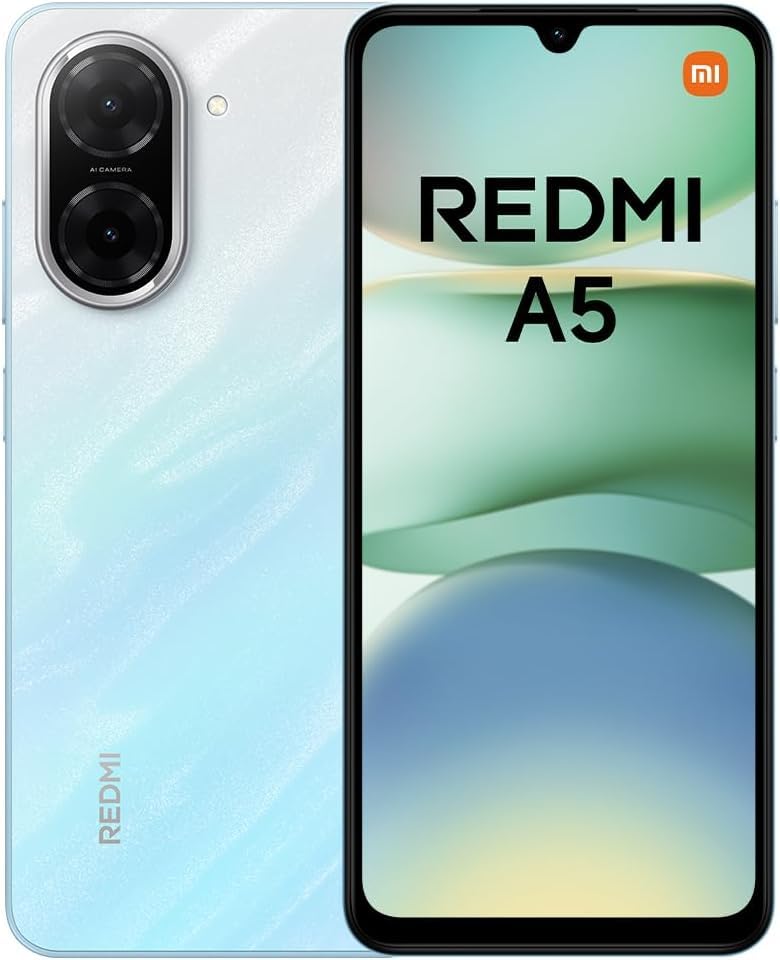 XIAOMI Teléfono inteligente Redmi A5, 3 GB + 64 GB, cámara AI súper transparente de 32 MP, batería de 5200 mAh, potente procesador Octa-core, pantalla envolvente de 6.9 pulgadas y 120 Hz, azul océano