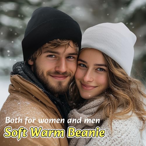 NPQQUAN 3 Packs Unisex Beanie Hats for Men Women Winter Knit Beanies - Image 3