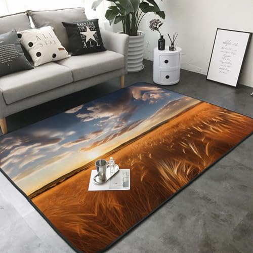 Tapis imprimé millet 203x147 cm pour salon et bureau