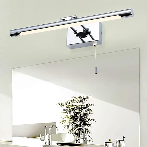 Miniatura 2 de Aiwen Lámparas LED de tocador de baño de 9 W, acabado cromado de metal, luces de tocador con pantalla acrílica de 23.62 pulgadas, modernos apliques