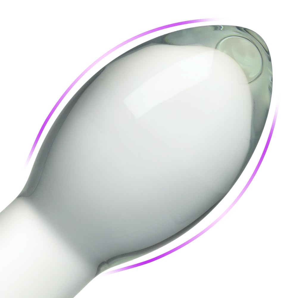Roluck Plug Anale in Vetro, Plug Anali in Cristallo, Dildo Anale in Vetro, Massaggio Prostatico, Stimolatore del Punto G, Giocattolo Sessuale per Masturbazione Anale per Donne, Uomini e Coppie (S)