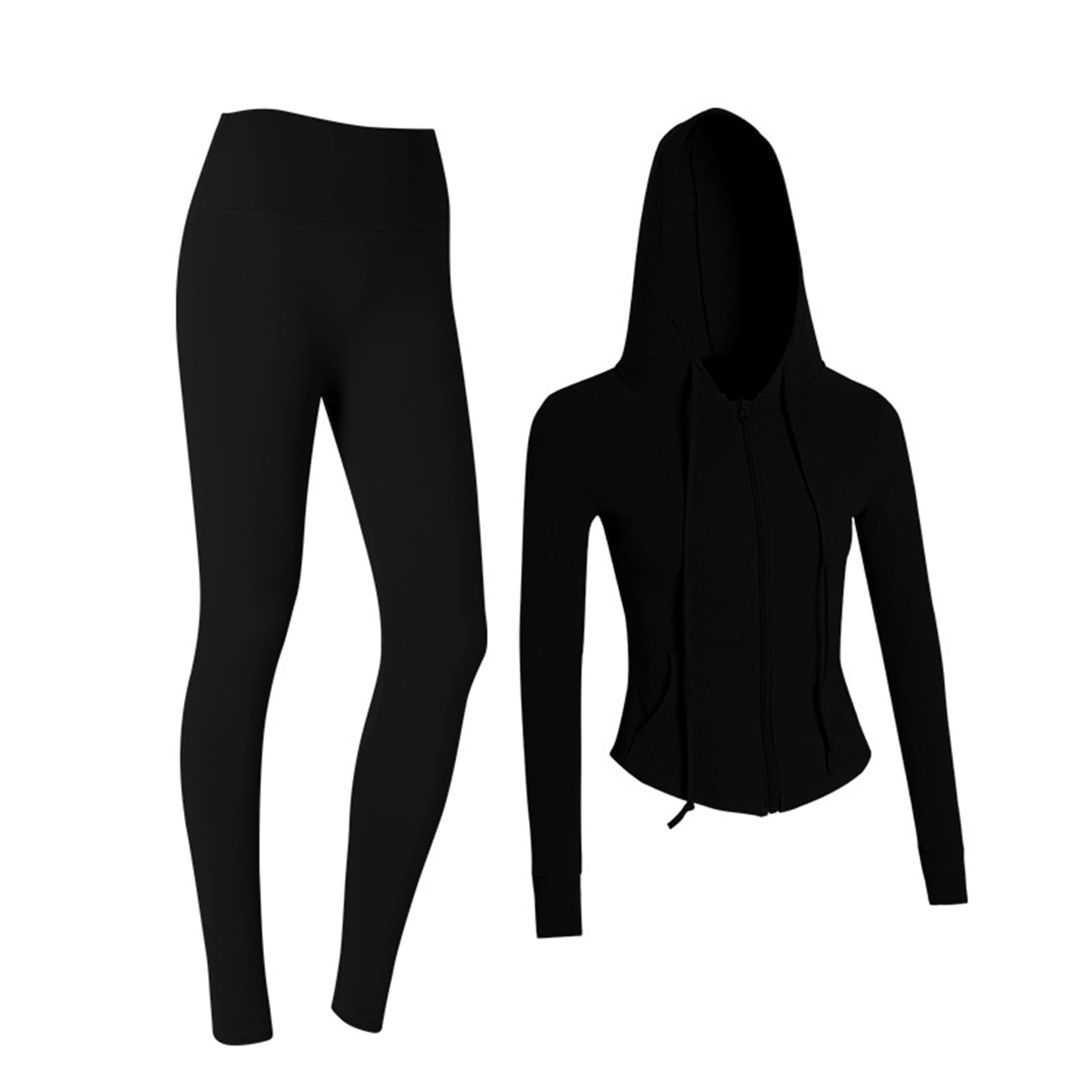 YonYeHong Leggings De Chaqueta De Entrenamiento para Mujeres Conjunto De 2 Piezas De Yoga con Capucha