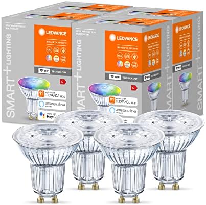 LEDVANCE Smart LEDReflector Lamp with WiFi Technology, Base: GU10, Tunable White (2700-6500K), Di mmable, Replaces Reflector Lamps with 40 W, SMART+ WiFi SPOT GU10 Tunable White, Pack Of 3