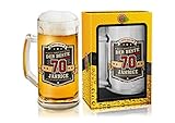Besonderes Geschenk für besondere Personen, die 70 Jahre alt sind bzw. die 70. Geburtstag feiern, mit Aufschrift Super Qualität, Noch immer wie neu, Der beste 70 Jährige, zur Perfektion gebraut.