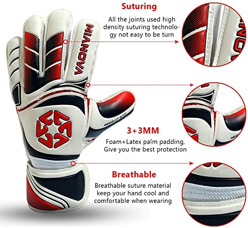 Mianova Goalie Gloves Youth & Adult - Solid Grip Soccer Goalkeeper Gloves For The Toughest Saves, Double Wrist Design Anti-Slip German Latex Palm To Give Best Protection (6) #TOP4