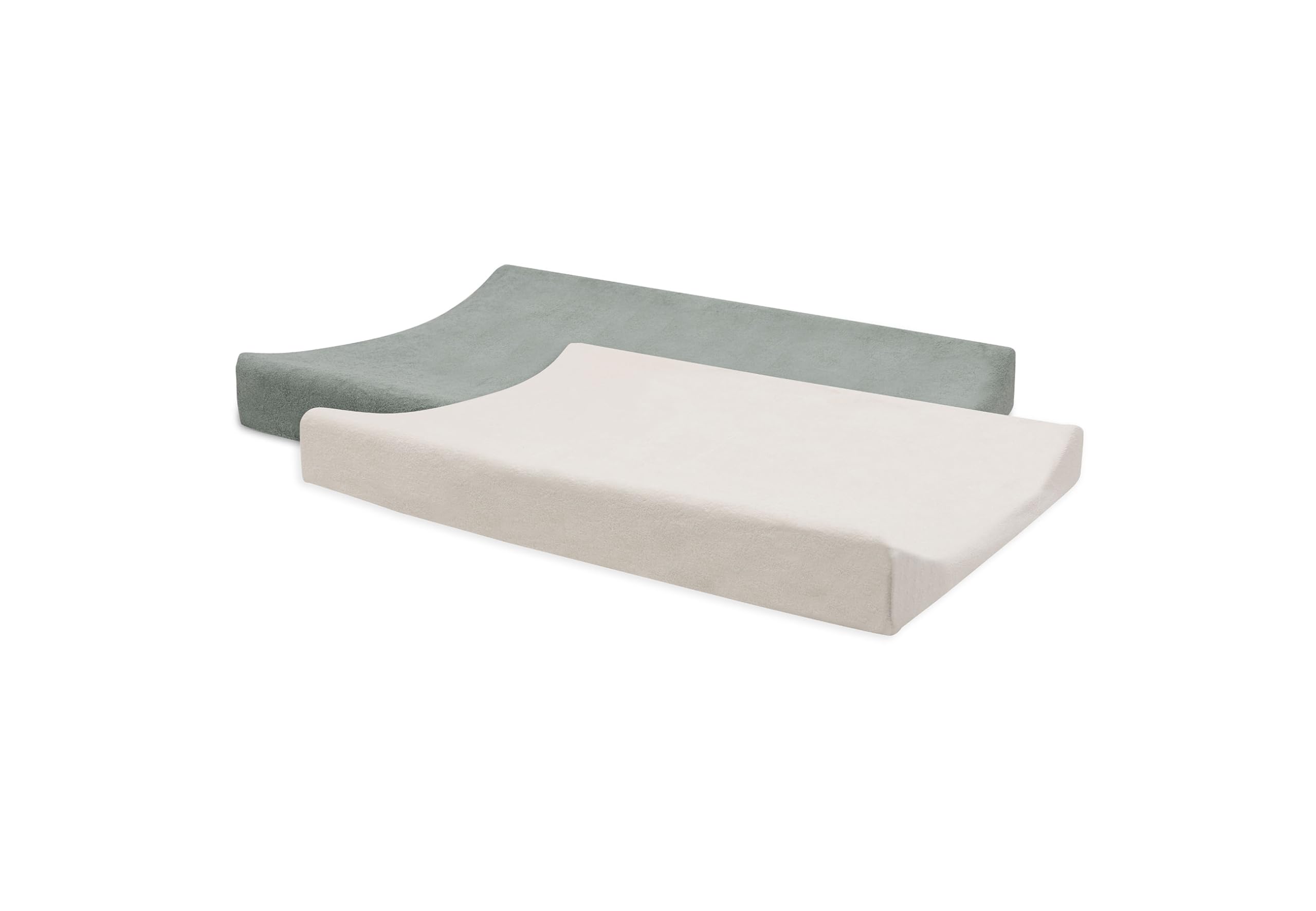 Jollein Terry Changing Mat Cover, Sea Green/Ivory, 2-Pack, 50x70cm, 85% Cotton, 15% Polyester, Oeko-TEX Certified