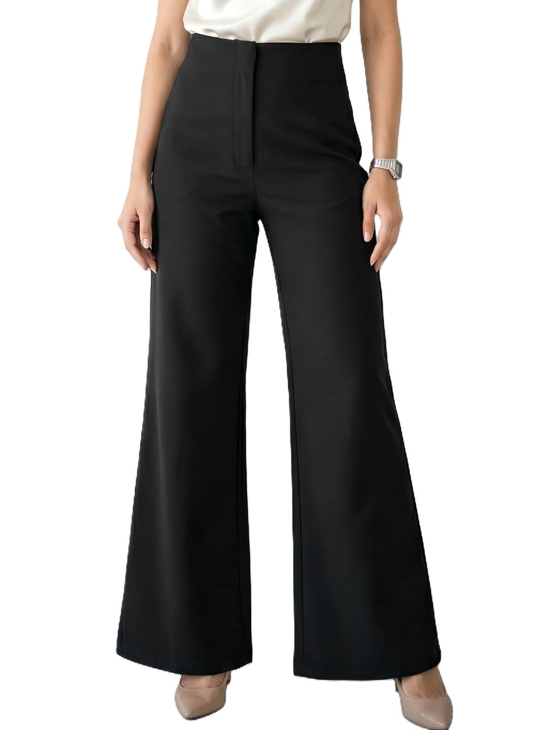 addyvero Women's High-Waisted Wide-Leg Trousers-picture-28