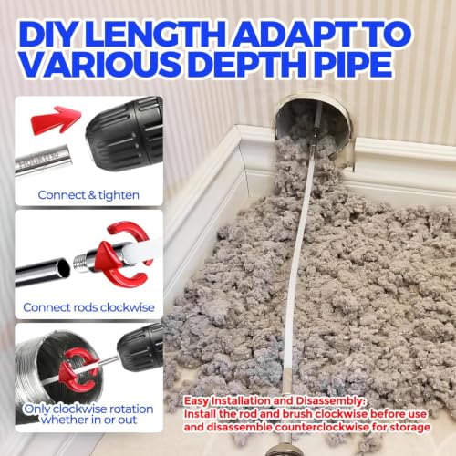 Image of Holikme Dryer Vent Cleaner Kit - 35Ft Flexible Lint Brush for Deep Cleaning