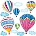 DECOWALL DW-1301AC 6 Hot Air Balloons in The Sky Kids Wall Stickers Wall Decals Peel and Stick Removable Wall Stickers for Kids Nursery Bedroom Living Room