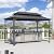 PURPLE LEAF 6.5' X 12' Hardtop Grill Gazebo for Patio Permanent Aluminum Barbeque Shelter Gazebo Canopy with Ceiling Hook and Shelves Double Tiered Grey Outdoor BBQ Gazebo