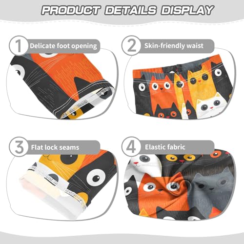 Colorful Cute Cat 4 Girls Leggings Athletic Pants Tights Stretch Bottom3