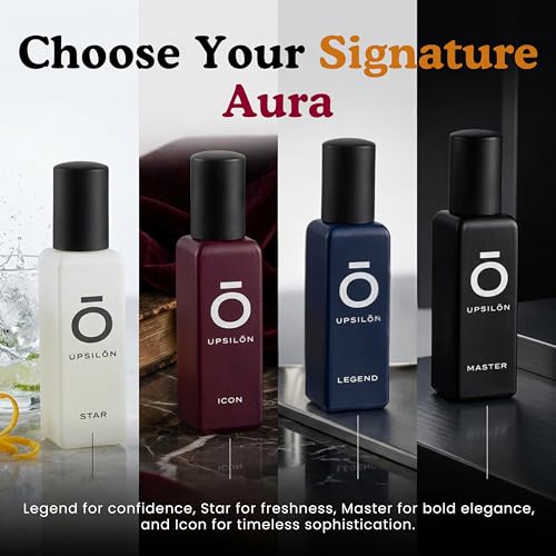 Image of UPSILON Premium Man Perfume Gift Set 4 x 20 ml for Men with Icon, Legend, Master and Star Perfume | Long Lasting EDP Fragrance Scent