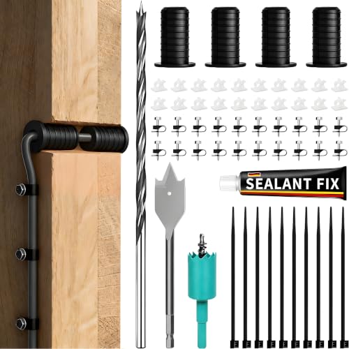 Starlink Cable Routing Kit for Cable Wall Pass Through with Cable Grommet kit, 3-4 and 5-16 Drill Bit, Wire Clips and Ties for Starlink Gen 2-3 Dish & Mini Ethernet or Network Cable and Wire Setup