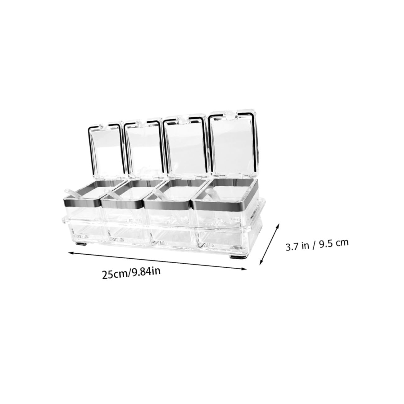 Toyvian Gewürzbehälter mit Deckel aus Acryl und Edelstahl Klar im Design Praktisch für Hausgemachte Gewürze Inklusive Tablett als Einweihungsgeschenk