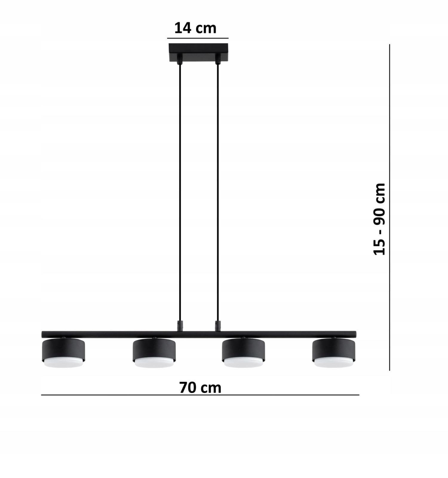 Licht-Erlebnisse Hängelampe 4-flammig Metall Schwarz Esstisch Wohnzimmer Esszimmer GX53 Modern wohnlich gemütlich blendarm L:70 cm Pendelleuchte Küche