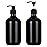 Yebeauty Pump Bottle Dispenser, 17oz 500ml Empty Plastic Shampoo Conditioner Dispenser, Refillable Shower Soap Dispenser Pump Bottle Liquid Containers for Kitchen Bathroom, 2 Pack Black
