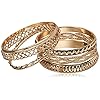 GUESS "Basic" Gold 7 Piece Mixed Bangle Bracelet
