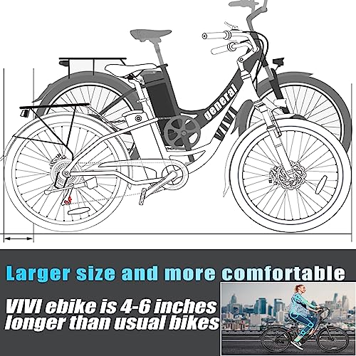 Vivi Electric Bike,26 Inch Electric Bike For Adults,500W Ebike With 48V Removable Battery,Electric Commuter Cruiser Bike 20Mph & 50 Mile Electric Bicycle Women With Cruise Control #TOP4