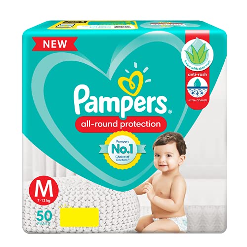 Image of Pampers Diapers Pants, Medium, 50 Count & Pampers Active Baby Diapers, Medium, 90 Count