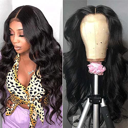 QLQUEENLIFE Long Wavy Lace Front Wigs For Women 26inch Synthetic Black Wigs Handmade Swiss Lace Natural Hair Line With Baby Hair For Daily Use Wig