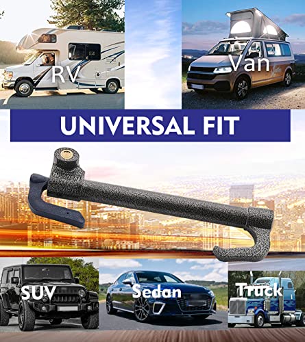 Steering Wheel Lock Anti-Theft Car Device, Steering Wheel Pedal Brake Lock Retractable Double Hook Car Security Products Universal Fit Golf Cart/Truck /Suv /Van With 3 Keys #TOP5