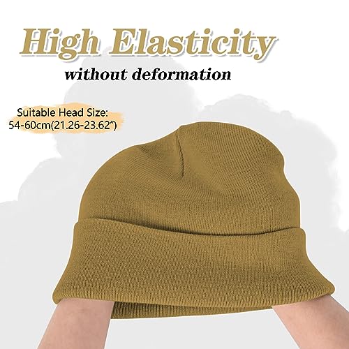 Image of ZOORON 1&2 Packs Beanie for Men Women Men's Beanie Hat Acrylic Knit Cuff Beanie Cap Slouchy Knit Skull Cap Warm Winter hat