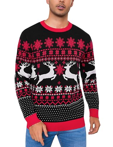 Weihnachtspullover Elch 27 Litherday Herren Weihnachtspullover Weihnachten Strickpullover...