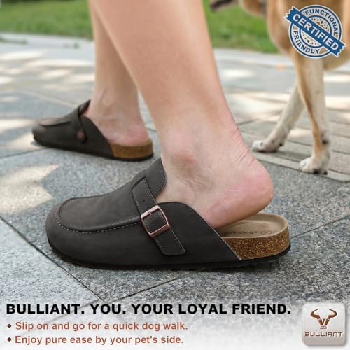 Image of BULLIANT Women Mule Clogs-Cushioned Cork Footbed-Arch Support-Fleece Lined