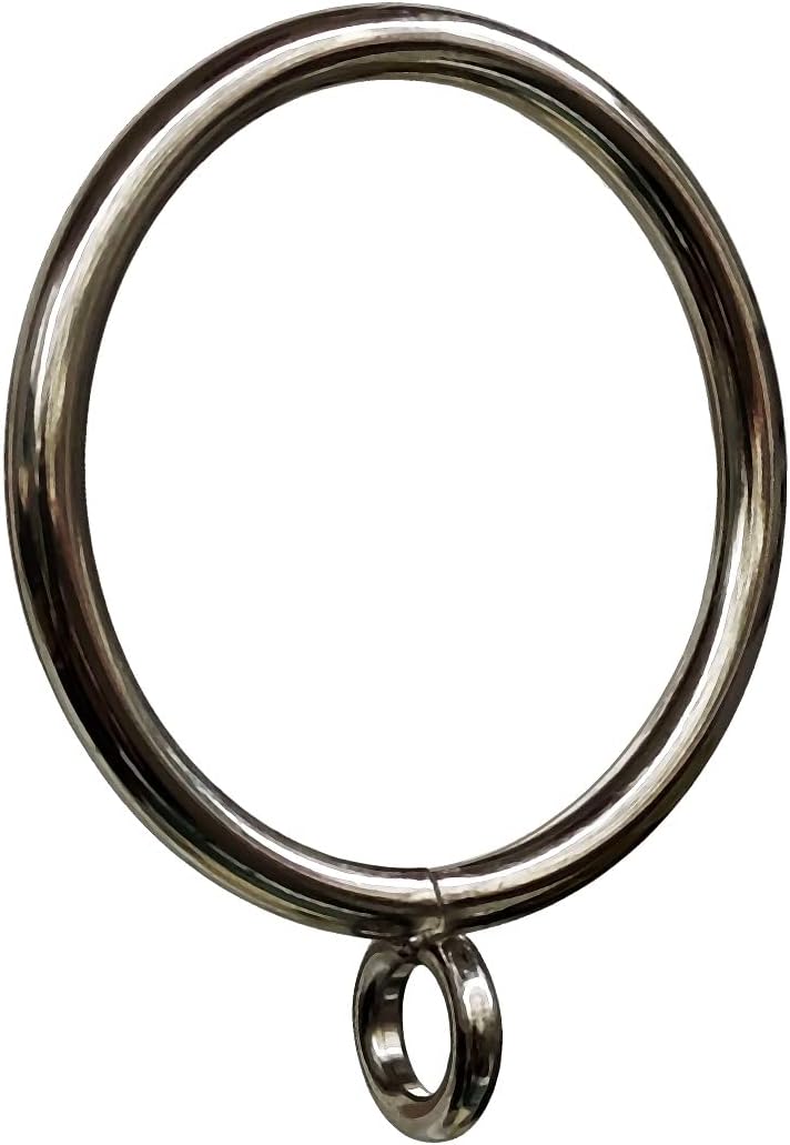 Satin Nickel Curtain Rings with Eyelets 1.5-Inch Inner Diameter Applicable Up to 1 1/4-Inch Rod-(Satin Nickel,72Pcs)