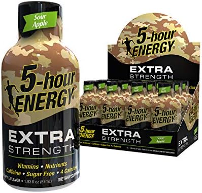 5 Hour Energy Shot Extra Strength Sour Apple- 72 Pack of 2 Ounce Bottles