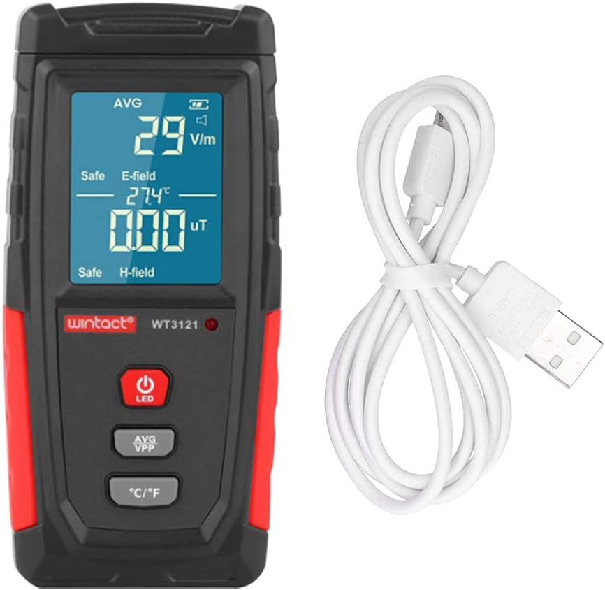 Furado EMF Meter, Rechargeable EMF Magnetic Field Meter, Electromagnetic Field Radiation Detector, Ghost Hunting Equipment Tester, Handheld Magnetic Field Meter for Home Inspections