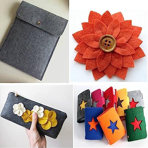 Image of Lakeer A4 Felt Sheets 29.7cm X 21cm Set 10 Orange Colour 1mm Thickness for Kids School DIY Crafts Patchwork Embroidery Project.
