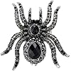 Szxc Womens Spider Stretch Rings Fit Finger Size 7 To 9 - Soft Elastic Band Perfect for Arthritis - Lead & Nickle Free - Silk Scarf Clasp - 2-2/5" X 2" - Halloween Costume Accessories Black