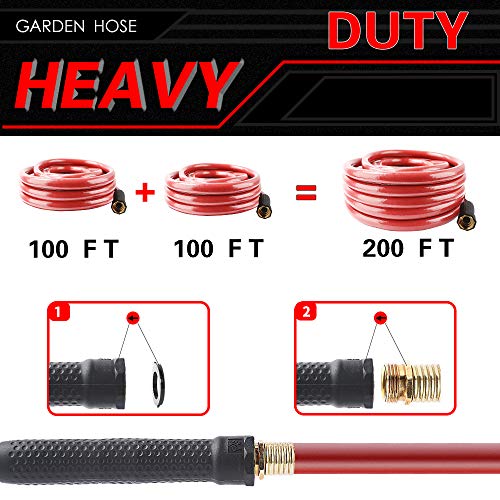 Solution4Patio Homes Garden Hose No Kink 3/4 in. x 100 ft. Red Water Hose, No Leaking, Heavy Duty, Brass Fittings 12 Year Warranty, No DOP, Environmental-Friendly - Thumbnail 5