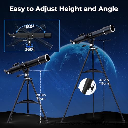 FAMIROSA Telescope for Adults High Powered, 90mm Aperture (36X-270X) 900mm Focal Length Refractor Astronomy Telescopes for Planets and Stars, Professional Telescopio with Bag, Phone Adapter, Tripod