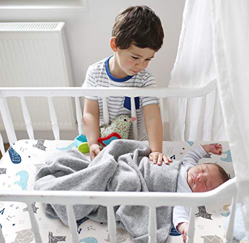 Image of BROLEX Baby Fitted Crib Sheets: Kid Crib Sheets - Set of 2 for Toddler Standard Size Crib Mattress for Boys and Girls - Jersey Knit Crib Bed Sheets Space Planet