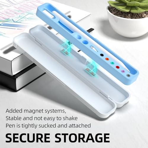 Image of AZF Hard PC&Silicone Magnetic case for Apple Pencil case(Apple Pencil Pro /2nd Gen /1st / (USB-C) / Pro and Samsung Galaxy S-Pen Series Pencil Protection Carrying Case. (Sky Blue)