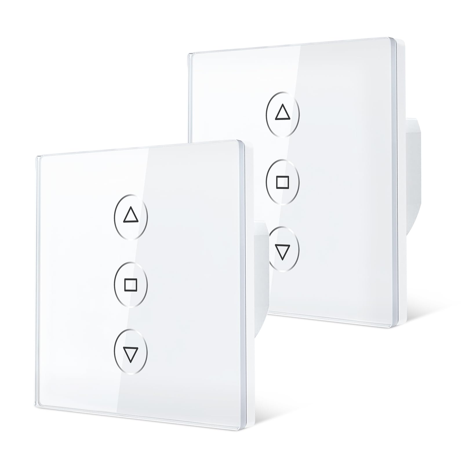 Smart Rolladenschalter Wlan Jalousieschalter Rolladensteuerung mit Touchpanel, Funktioniert mit Alexa/Google Assistant/Siri, Benötigt Nullleiter 8 * 8cm