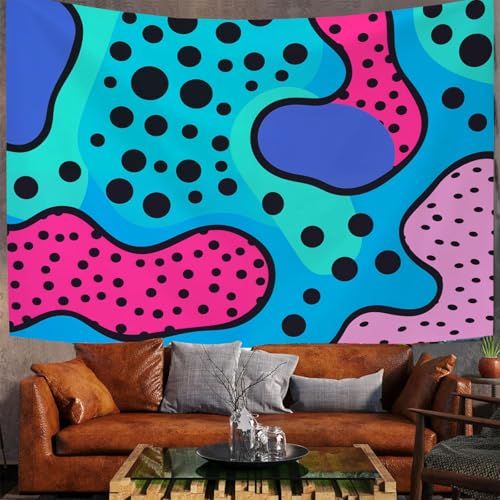 Tapiz moderno de pared para decorar dormitorios: tela abstracta azul de 150x230cm 2