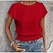 Womens Tops Eyelet Embroidery Summer Smocked Elastic Hem Shirts 2025 Dressy Casual Short Sleeve Blouse Vacation Clothes Red