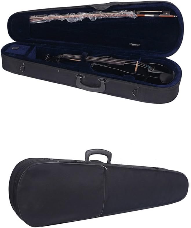 Black Electric Violin Maple Spruce Wooden Violin with Ebony Code